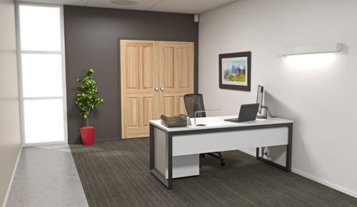 Anvil Black Desk & Return Executive Office
